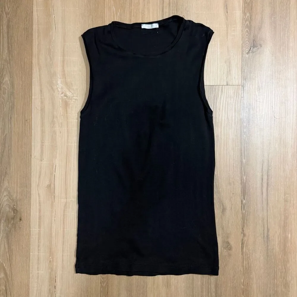 Vintage Valentino Intimates Black Sleeveless Top Sz S Minimalist Quiet Luxury